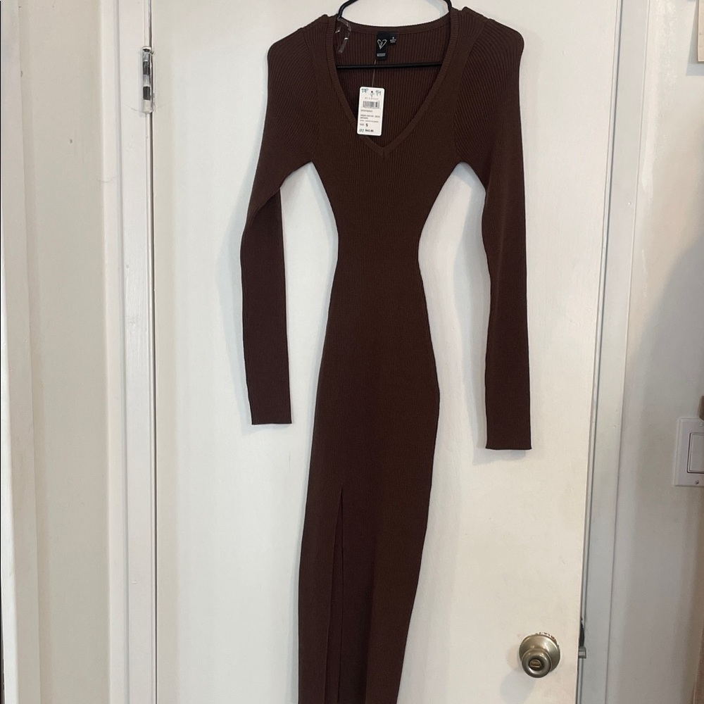 Windsor - midi brown knit dress